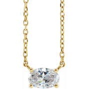 14K 1/4 CT Natural Diamond Solitaire Necklace 16-18"