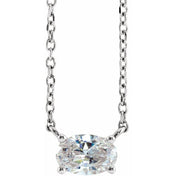 14K Lab-Grown Diamond Solitaire Necklace 16-18" with 1/4 to 1/2 CTW Diamonds