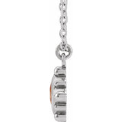 14K White Natural Citrine Bezel-Set Beaded 16-18" Necklace