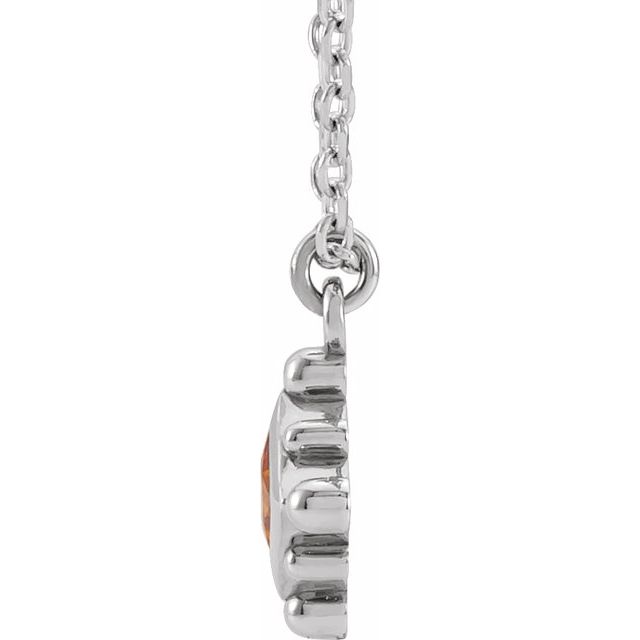 14K White Natural Citrine Bezel-Set Beaded 16-18" Necklace