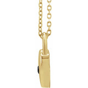 14K Natural Black Spinel Heart Lock 18" Necklace