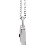 Platinum Natural Black Spinel Heart Lock 18" Necklace