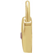 14K Yellow Natural Pink Sapphire Heart Lock Pendant