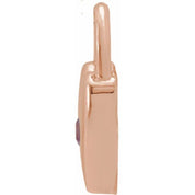 14K Rose Natural Pink Sapphire Heart Lock Pendant