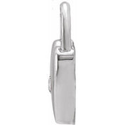 Platinum Natural White Sapphire Heart Lock Pendant