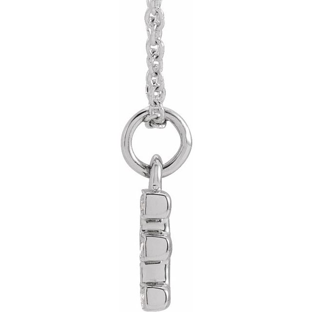 14K White .04 CTW Natural Diamond Petite Initial E 16-18" Necklace