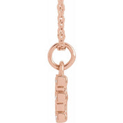 14K Rose .04 CTW Natural Diamond Petite Initial E 16-18" Necklace
