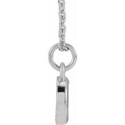 14K White .05 CTW Natural Diamond Petite Initial D 16-18" Necklace