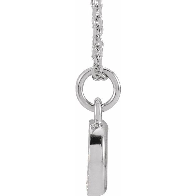 14K White .05 CTW Natural Diamond Petite Initial D 16-18" Necklace