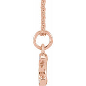 14K Rose .04 CTW Natural Diamond Petite Initial C 16-18" Necklace