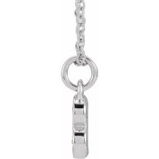 14K White .05 CTW Natural Diamond Petite Initial B 16-18" Necklace