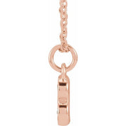 14K Rose .05 CTW Natural Diamond Petite Initial B 16-18" Necklace