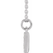 14K White .05 CTW Natural Diamond Petite Initial A 16-18" Necklace