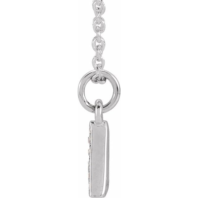 14K White .05 CTW Natural Diamond Petite Initial A 16-18" Necklace