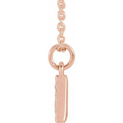 14K Rose .05 CTW Natural Diamond Petite Initial A 16-18" Necklace