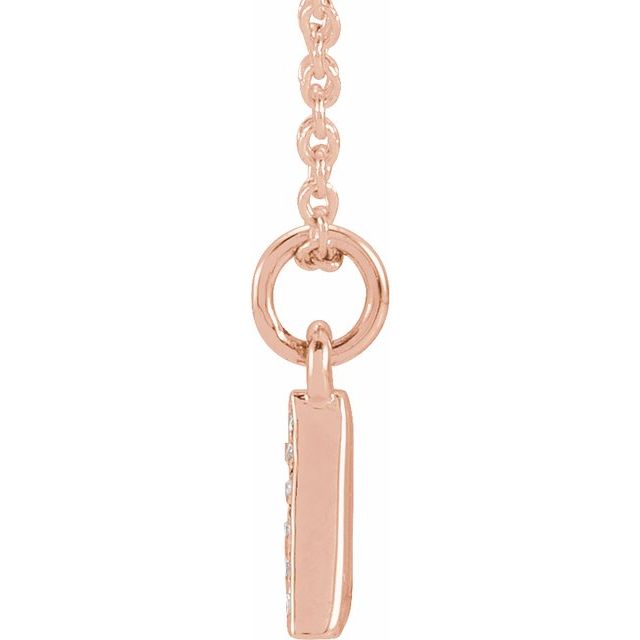 14K Rose .05 CTW Natural Diamond Petite Initial A 16-18" Necklace