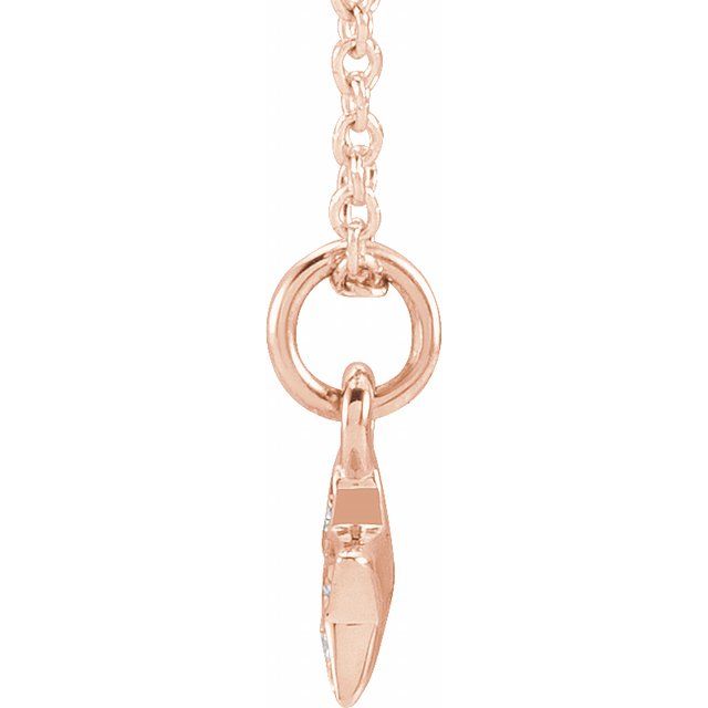 14K Rose .03 CTW Natural Diamond Youth Petite Star 15" Necklace