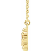 14K Yellow Natural Pink Sapphire Beaded 16-18" Necklace