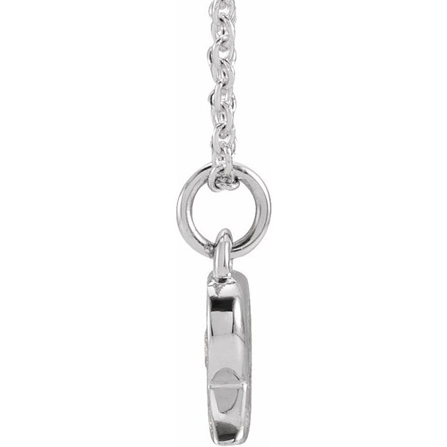 14K White .05 CTW Natural Diamond Petite Initial R 16-18" Necklace