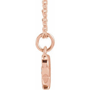 14K Rose .05 CTW Natural Diamond Petite Initial R 16-18" Necklace