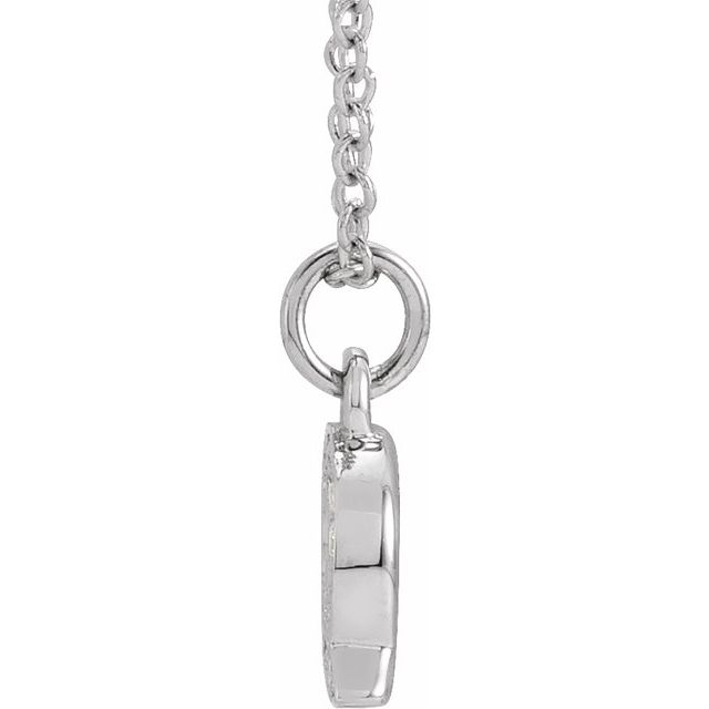14K White .05 CTW Natural Diamond Petite Initial Q 16-18" Necklace
