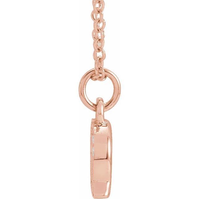 14K Rose .05 CTW Natural Diamond Petite Initial Q 16-18" Necklace