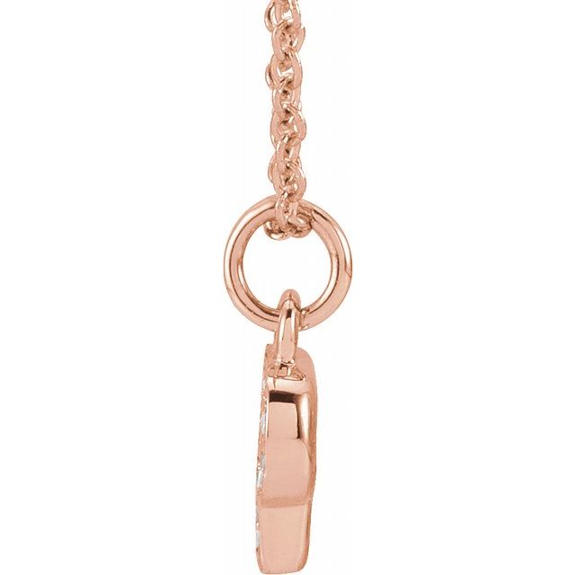14K Rose .04 CTW Natural Diamond Petite Initial P 16-18" Necklace