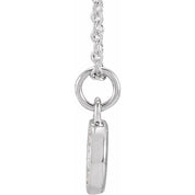 14K White .05 CTW Natural Diamond Petite Initial O 16-18" Necklace