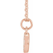 14K Rose .05 CTW Natural Diamond Petite Initial O 16-18" Necklace