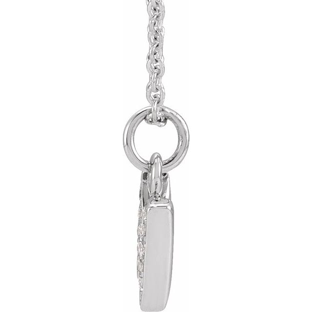14K White .05 CTW Natural Diamond Petite Initial N 16-18" Necklace