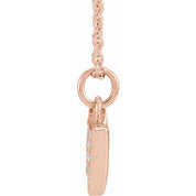 14K Rose .05 CTW Natural Diamond Petite Initial N 16-18" Necklace