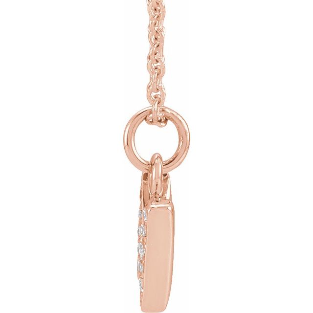 14K Rose .05 CTW Natural Diamond Petite Initial N 16-18" Necklace