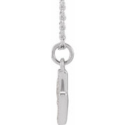 14K White .06 CTW Natural Diamond Petite Initial M 16-18" Necklace