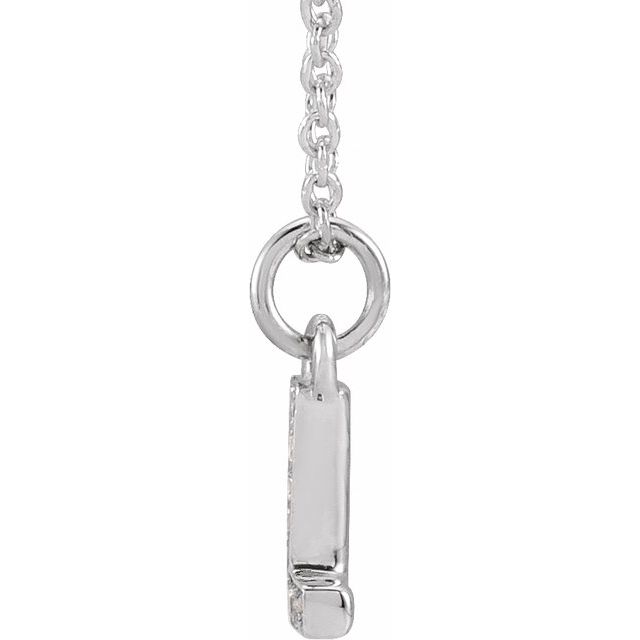 14K White .03 CTW Natural Diamond Petite Initial L 16-18" Necklace