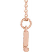 14K Rose .03 CTW Natural Diamond Petite Initial L 16-18" Necklace