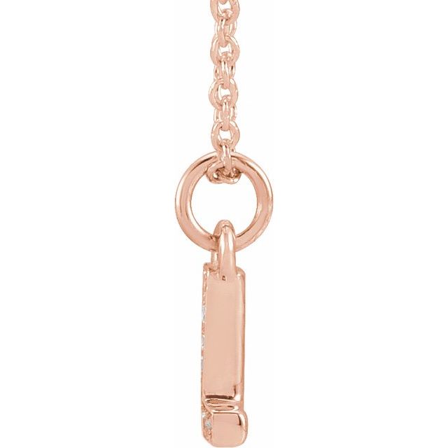 14K Rose .03 CTW Natural Diamond Petite Initial L 16-18" Necklace