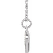 14K White .045 CTW Natural Diamond Petite Initial K 16-18" Necklace