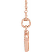 14K Rose .045 CTW Natural Diamond Petite Initial K 16-18" Necklace