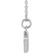 14K White .05 CTW Natural Diamond Petite Initial H 16-18" Necklace