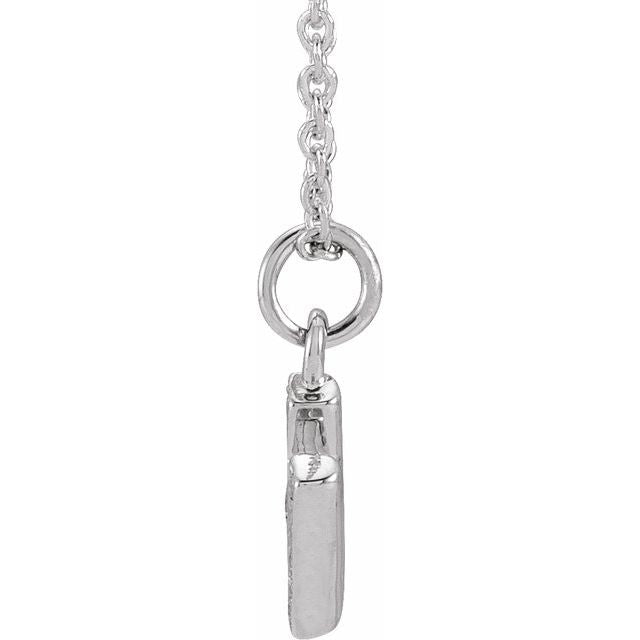 14K White .05 CTW Natural Diamond Petite Initial H 16-18" Necklace