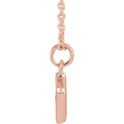 14K Rose .05 CTW Natural Diamond Petite Initial H 16-18" Necklace