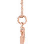 14K Rose .05 CTW Natural Diamond Petite Initial G 16-18" Necklace