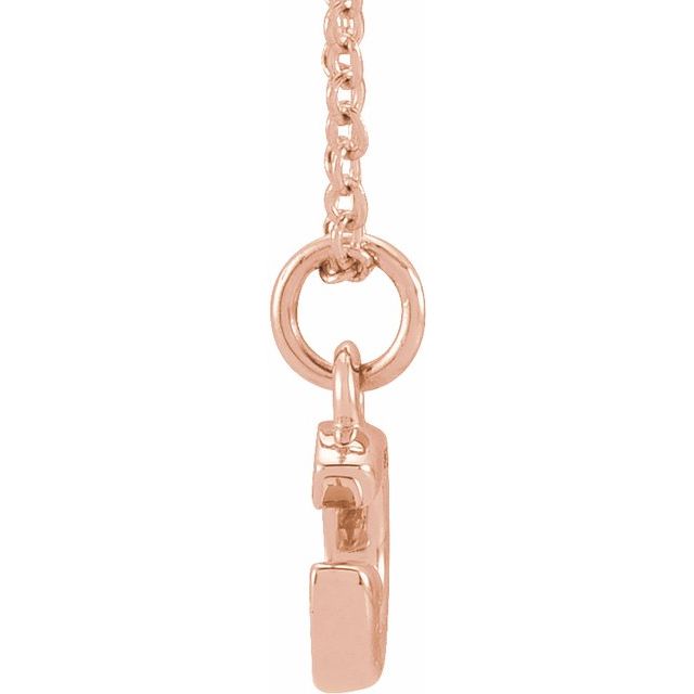 14K Rose .05 CTW Natural Diamond Petite Initial G 16-18" Necklace