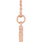 14K Rose .04 CTW Natural Diamond Petite Initial F 16-18" Necklace