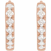 14K Rose 1/5 CTW Lab-Grown Diamond 10 mm Hoop Earrings