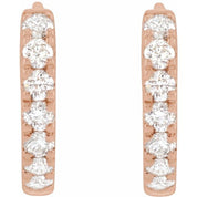 14K Rose 1/5 CTW Lab-Grown Diamond 10 mm Hoop Earrings