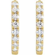 14K Yellow 1/5 CTW Lab-Grown Diamond 12 mm Hoop Earrings