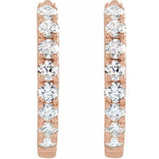 14K Rose 1/5 CTW Lab-Grown Diamond 12 mm Hoop Earrings