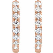 14K Rose 1/5 CTW Lab-Grown Diamond 12 mm Hoop Earrings