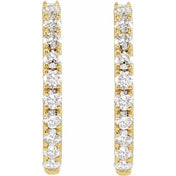 14K Yellow 1/4 CTW Lab-Grown Diamond 14 mm Hoop Earrings